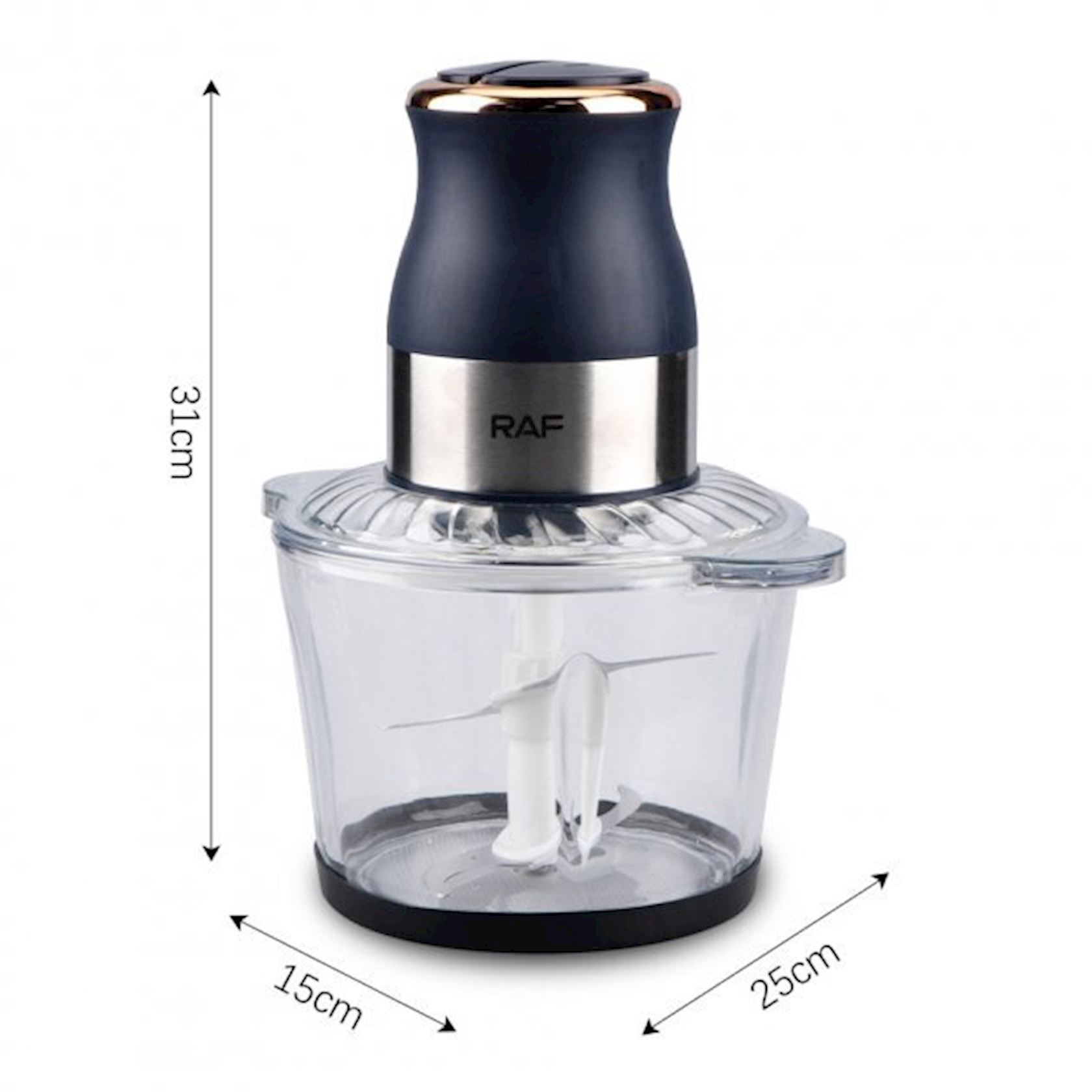 RAF R.7020 - Combinator de Bucătărie și Blender cu 800W, 3L, albastru – Ideal pentru Tăierea și Mărunțirea Alimentelor