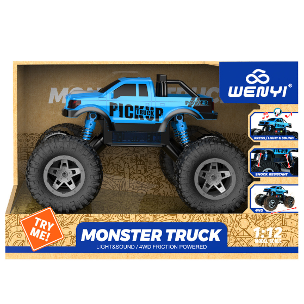 Monster Truck cu inerție 1:12 – Camion monstru cu efecte de lumină și sunet