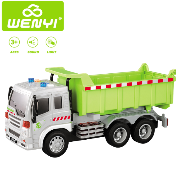 Camion de Gunoi Ecologic 1:16 WY311B cu Fricțiune, Lumini și Sunete – Jucărie Realistă pentru Copii