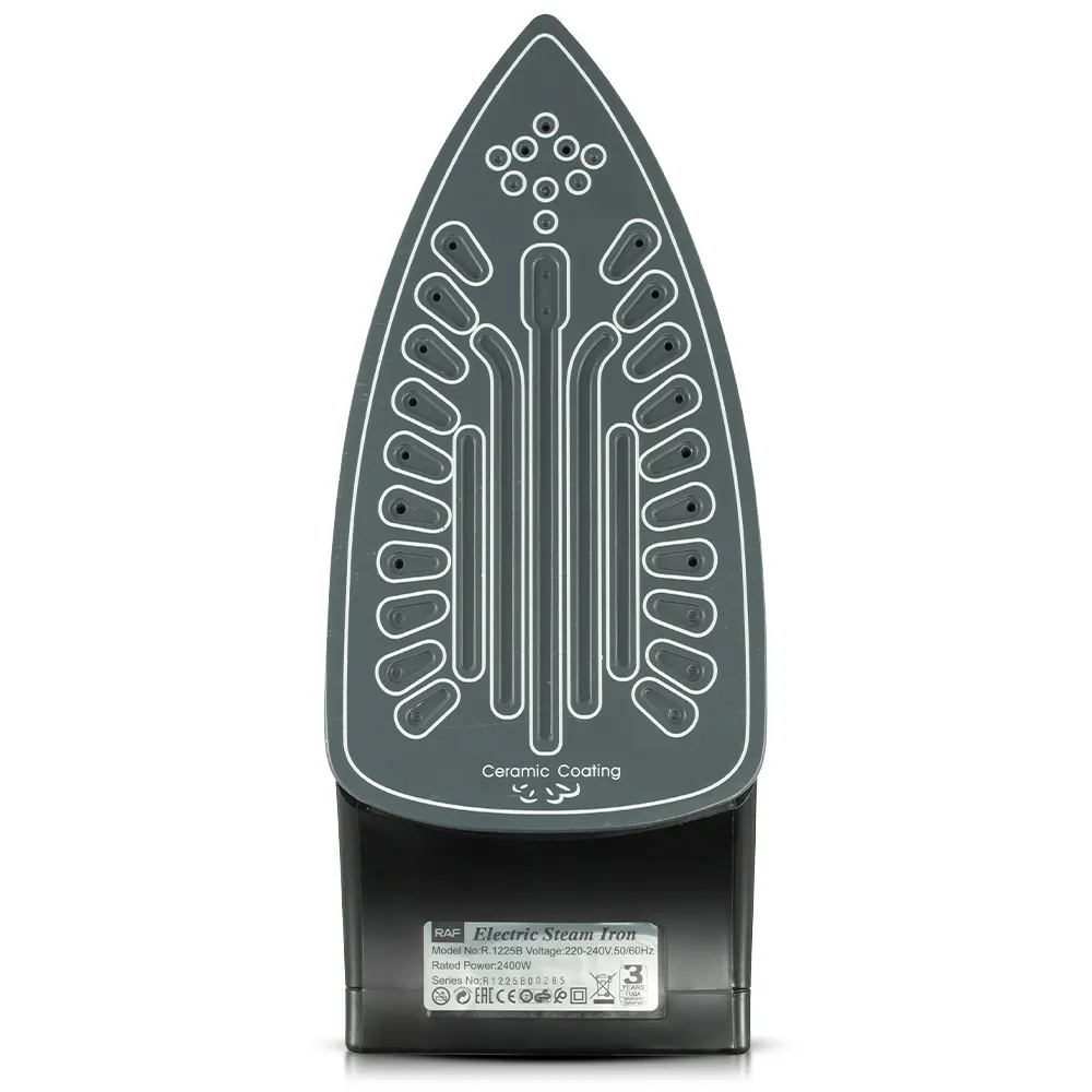Fier de Călcat cu Aburi RAF R.1225 – 2200W, Talpă Ceramică, Anti-Picurare, Uz Casnic