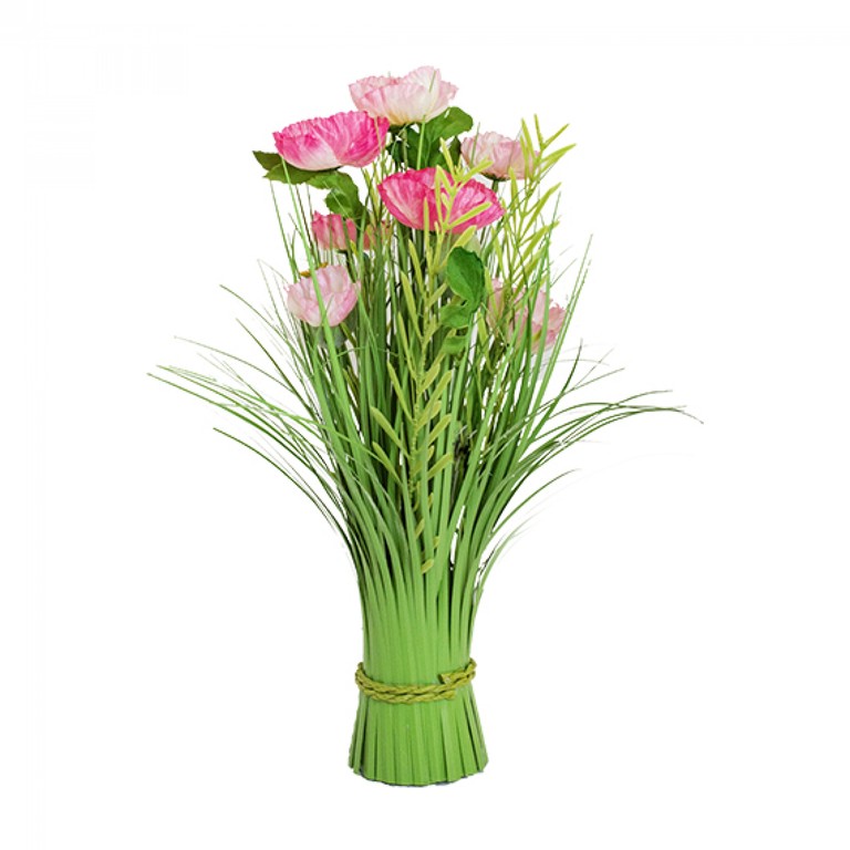 Maci roz în snop 40 cm - Decor floral delicat pentru interior