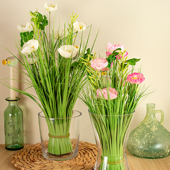 Maci albi în snop 50 cm - Decor floral elegant pentru orice spațiu