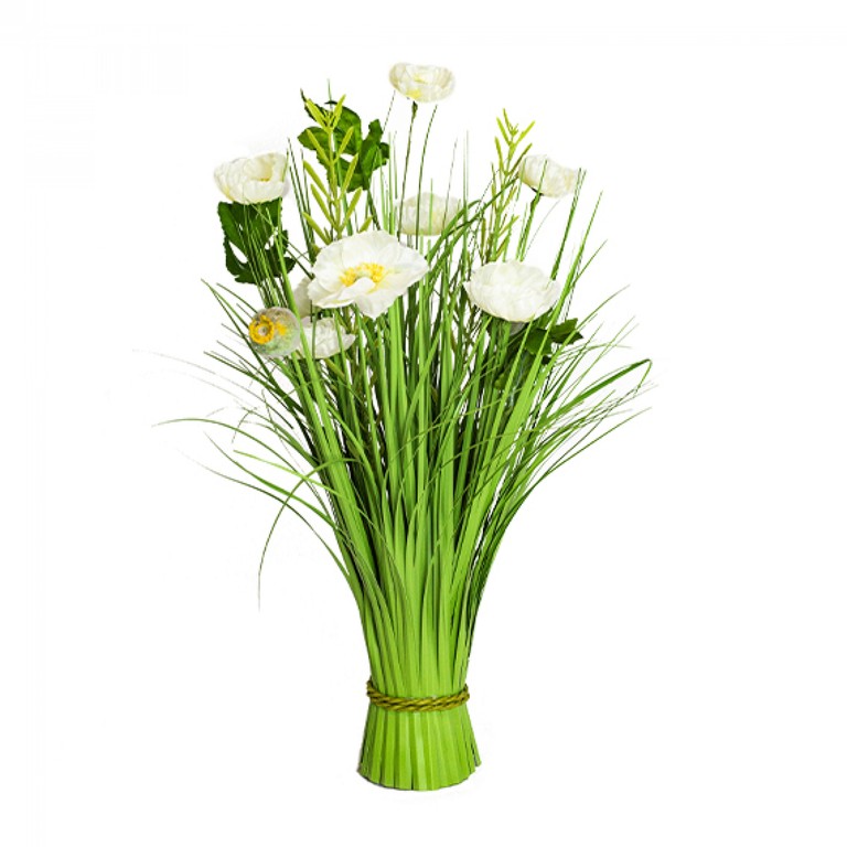 Maci albi în snop 50 cm - Decor floral elegant pentru orice spațiu