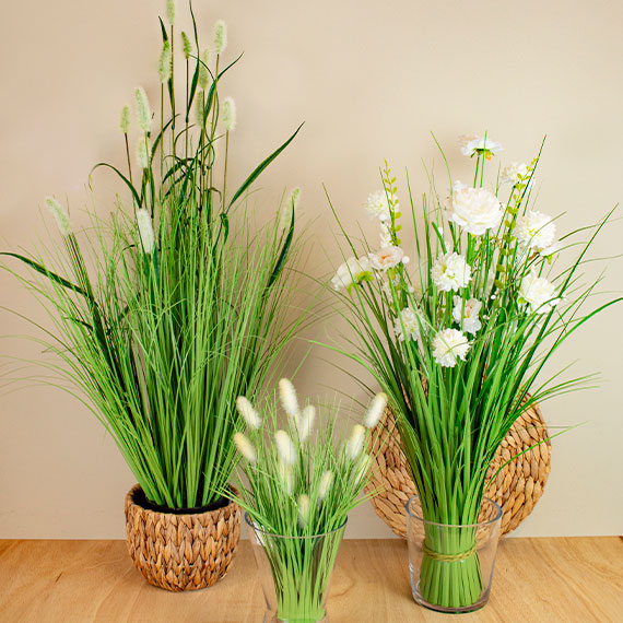 Flori albe în snop 70 cm - Eleganță pură pentru orice decor