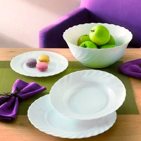 Set veselă TRIANON 19 piese - Farfurii și boluri din ceramică ecologică