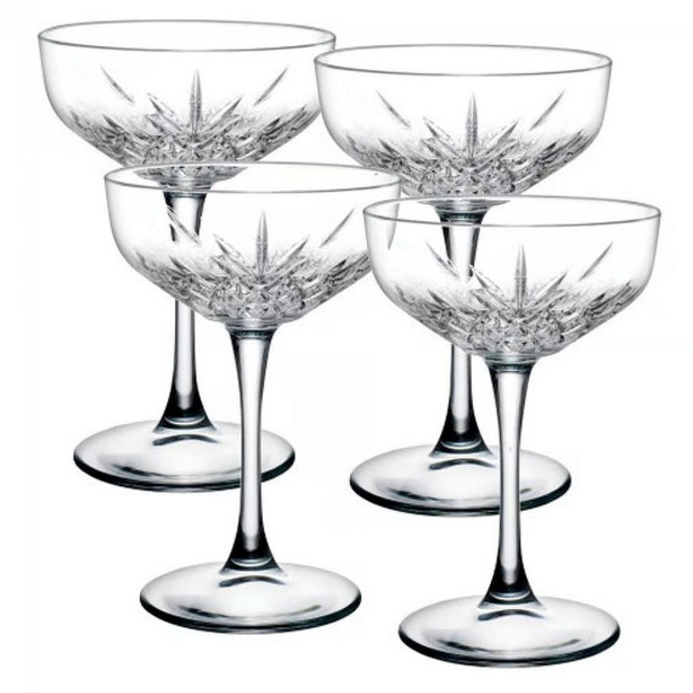 Set cupe pentru șampanie TIMELESS 255 ml, 4 bucăți - Sticlă rezistentă Pasabahce