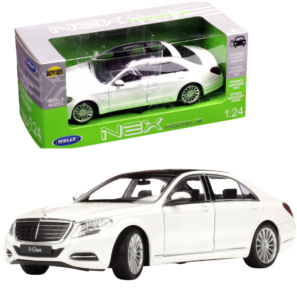 Mașină de colecție MERCEDES BENZ S-CLASS 1:24 Welly – model realist metalic
