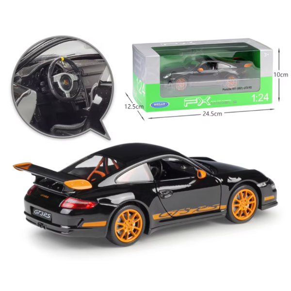 Mașină de colecție PORSCHE 911 GT3 RS 1:24 Welly – model realist metalic