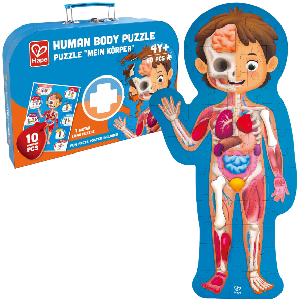 Puzzle „Cum funcționează corpul uman” – Joc educațional cu 50 de piese pentru descoperirea anatomiei