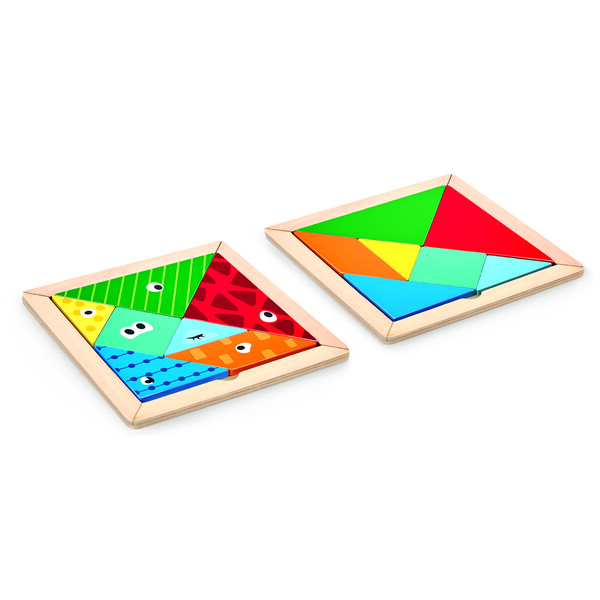 Joc Tangram – Joc logic cu 7 piese geometrice pentru dezvoltarea gândirii spațiale și a imaginației