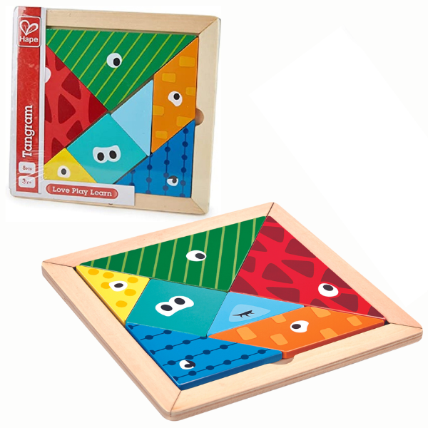 Joc Tangram – Joc logic cu 7 piese geometrice pentru dezvoltarea gândirii spațiale și a imaginației