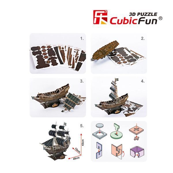 Puzzle 3D „Corabia de pirați – Răzbunarea Reginei Anne” – Aventură Istorică pentru Întreaga Familie