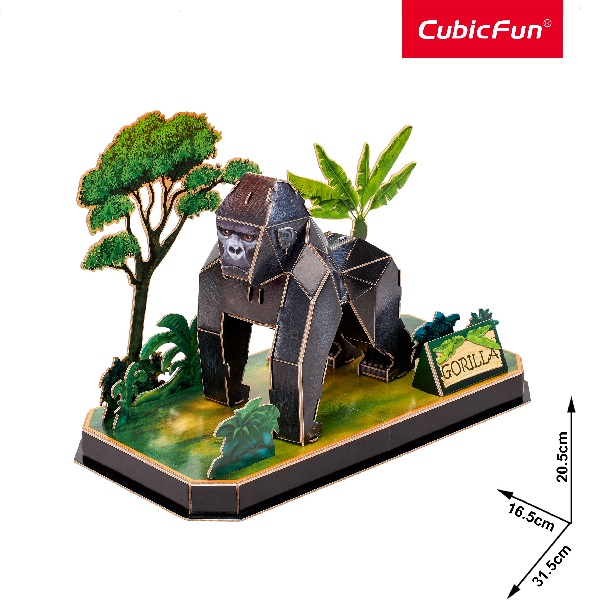 Puzzle 3D „Gorilă” – Descoperă fascinanta lume a animalelor sălbatice, 42 de piese