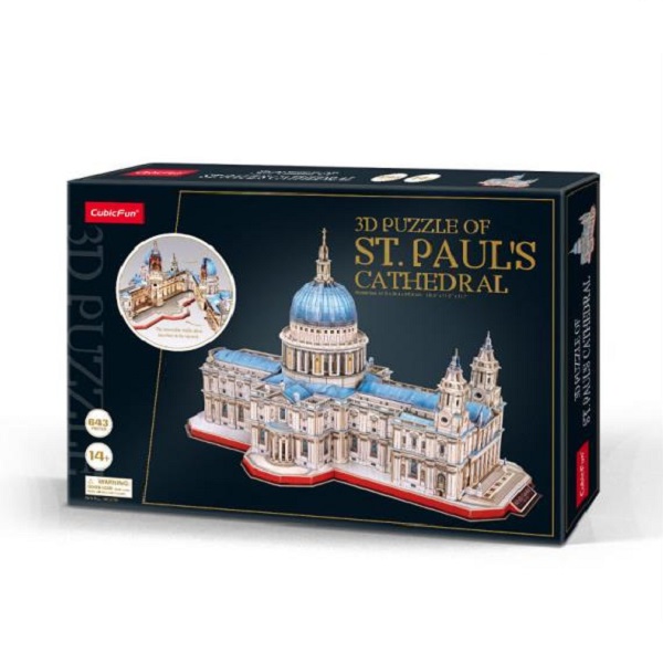 Puzzle 3D Catedrala Sfântului Paul Londra – 643 Piese, CubicFun, Model Arhitectural Detaliat