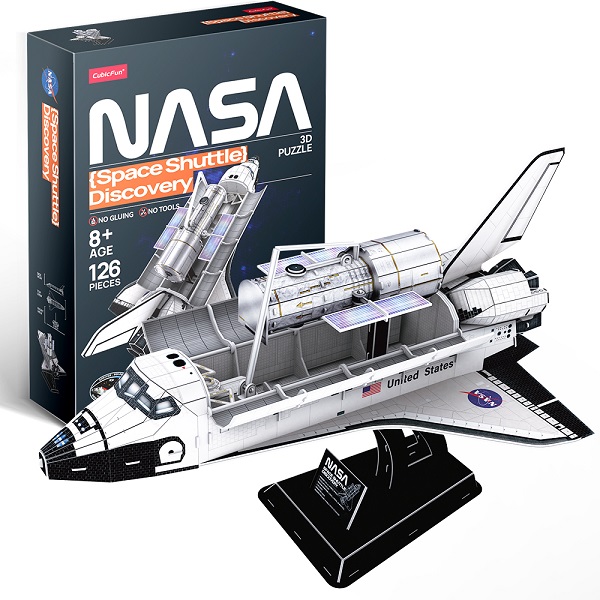 Puzzle 3D Navă Spațială „Discovery”, 126 Piese – Model NASA Realist de la CubicFun