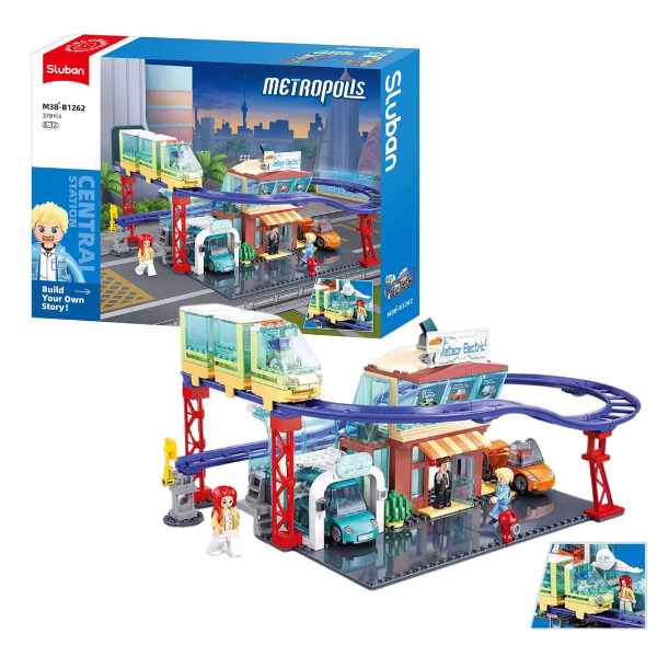 Set construcție Vehicul nou cu energie – 379 piese, educativ, seria Metropolis, oraș ecologic