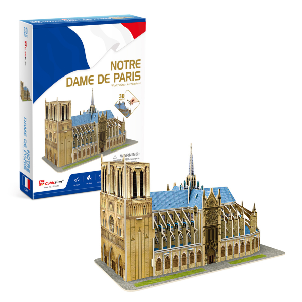 Puzzle 3D Catedrala Notre Dame CubicFun – 53 piese, joc educativ pentru familie