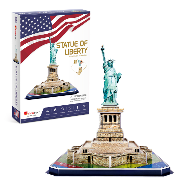 Puzzle 3D „Statuia Libertății” CubicFun – 39 piese, joc educativ pentru familie
