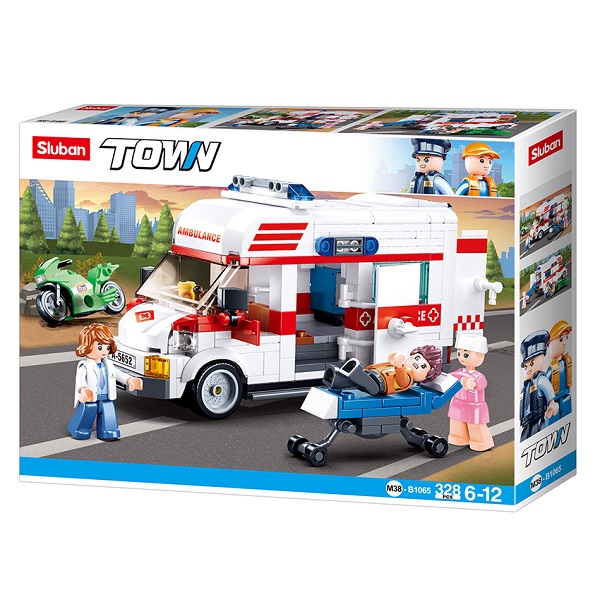 Set de construcție „Ambulanța” Sluban | 328 piese, cu 3 minifigurine