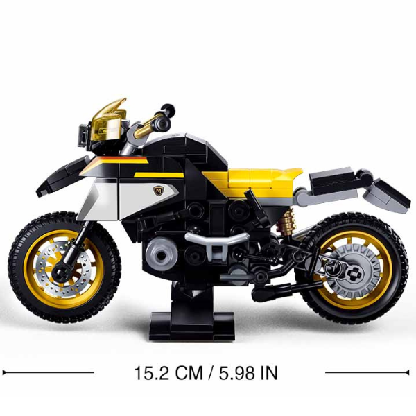 Set de construcție Sluban Model Bricks „Motocicleta R1250 MS” | 200 piese | Scară 1:12