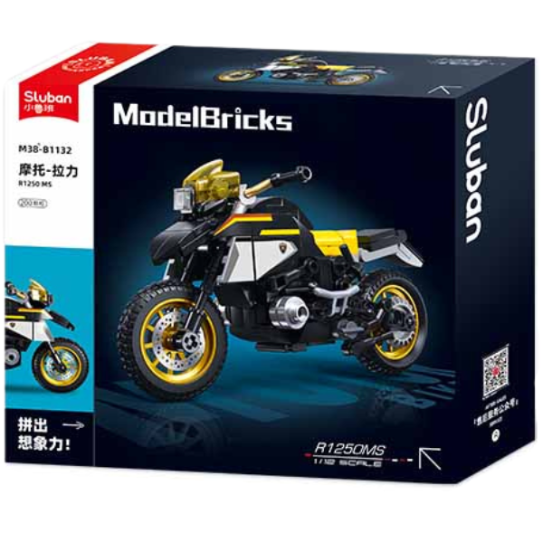 Set de construcție Sluban Model Bricks „Motocicleta R1250 MS” | 200 piese | Scară 1:12