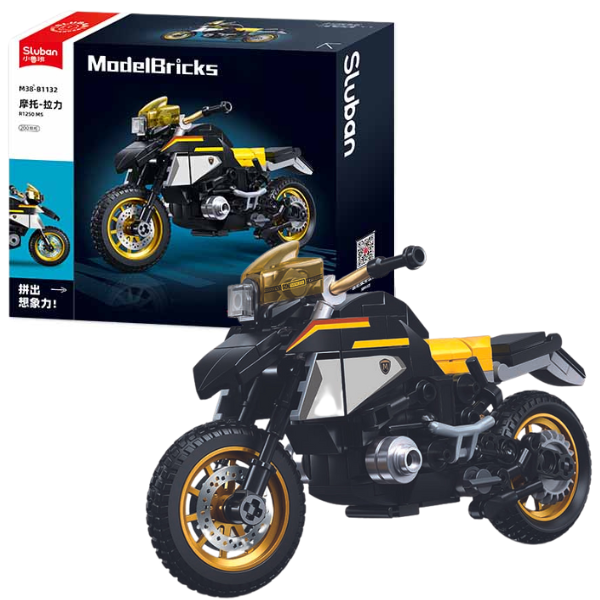 Set de construcție Sluban Model Bricks „Motocicleta R1250 MS” | 200 piese | Scară 1:12