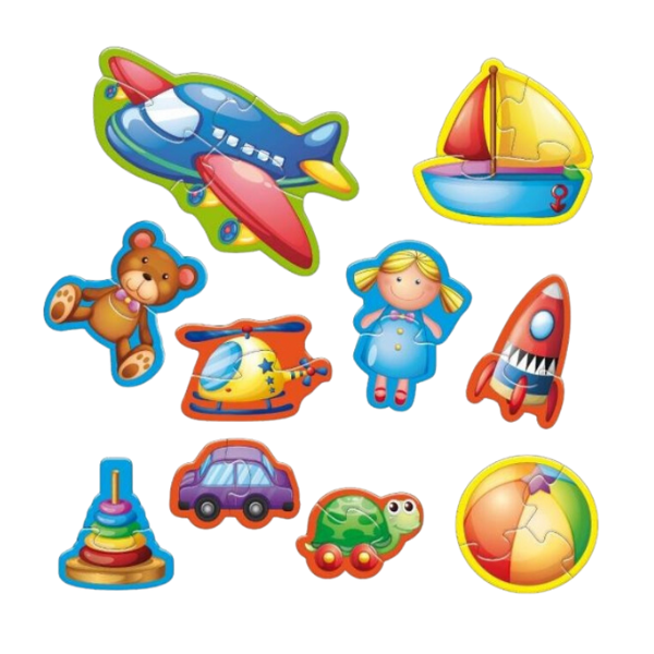Puzzle educativ 4 în 1 „Jucării” – Smile Games