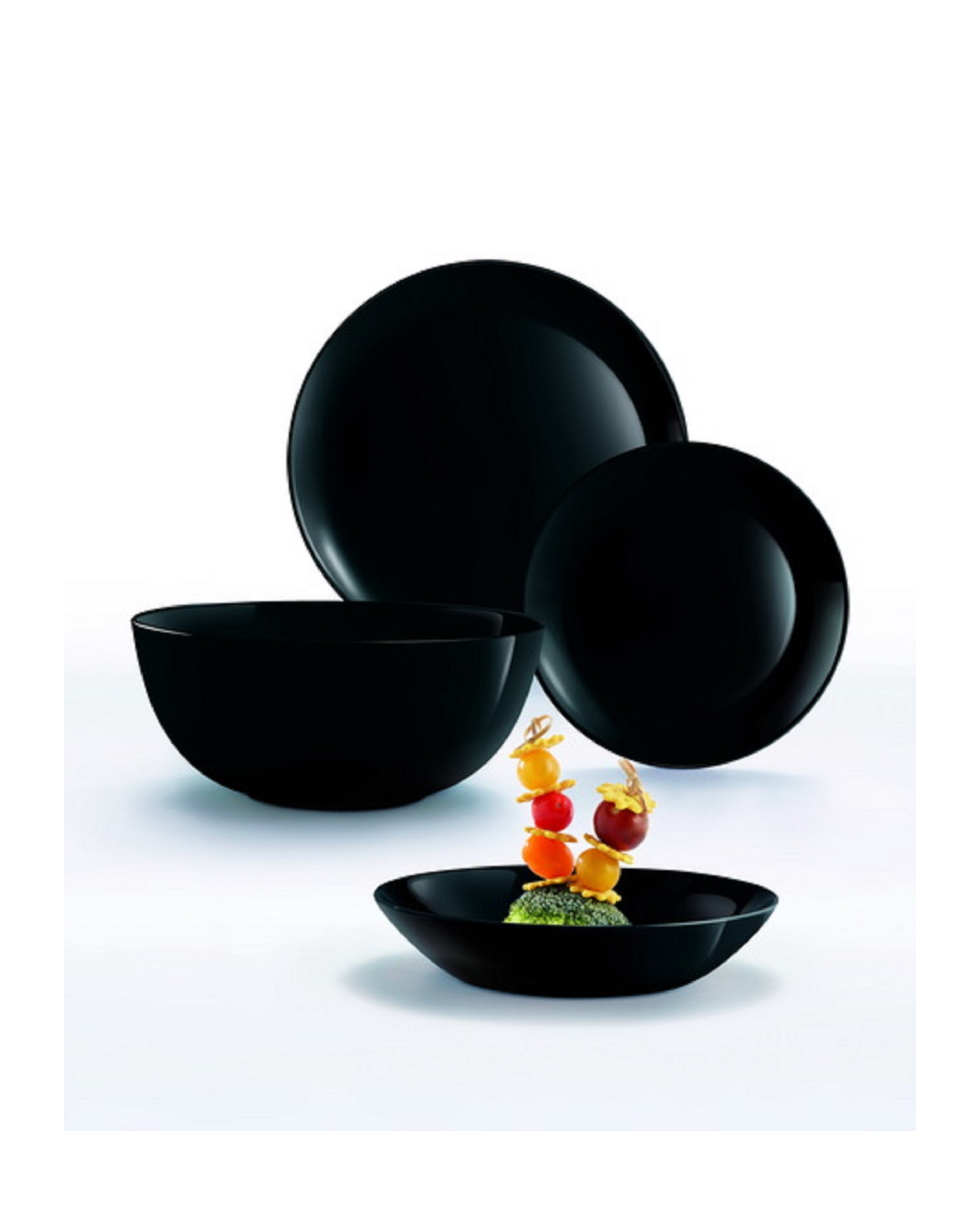 Farfurie adâncă Diwali Noir 20 cm – 780 ml, sticlă călită, ideală pentru supe