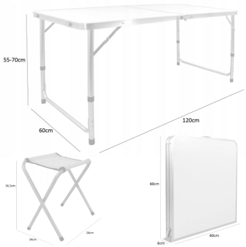 Set Masa cu 4 Scaune tip Valiza pentru Camping sau Picnic in Natura