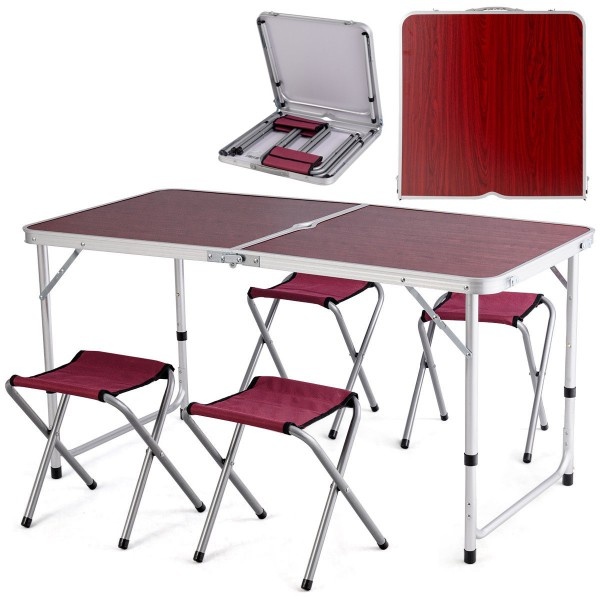 Set Masa cu 4 Scaune tip Valiza pentru Camping sau Picnic in Natura