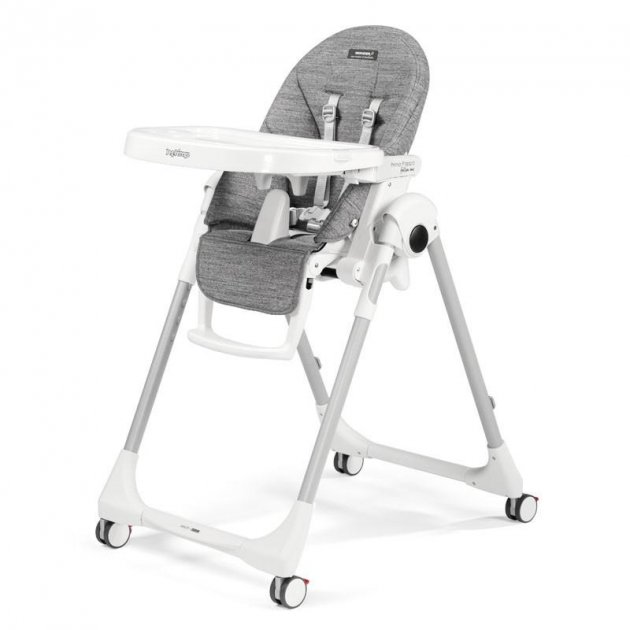 Scaun de masa Prima Pappa Follow me, Wonder Grey,  Peg Perego 