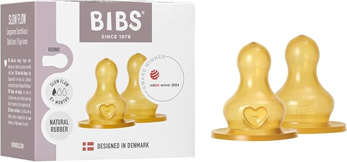 Set 2 tetine din latex BIBS cu flux mediul 