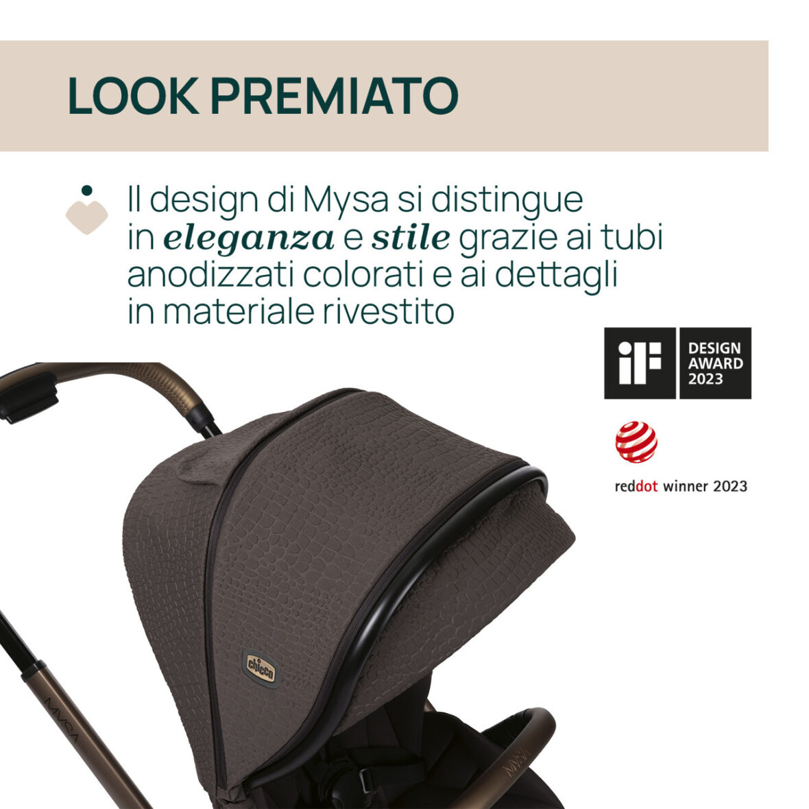 Carucior Chicco Mysa, Jade Green, 0+ luni