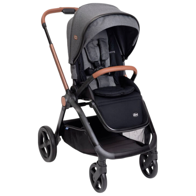 Carucior Chicco Mysa, Black Satin, 0+ luni