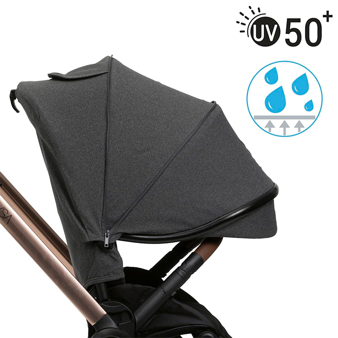 Carucior Chicco Mysa, Black Satin, 0+ luni