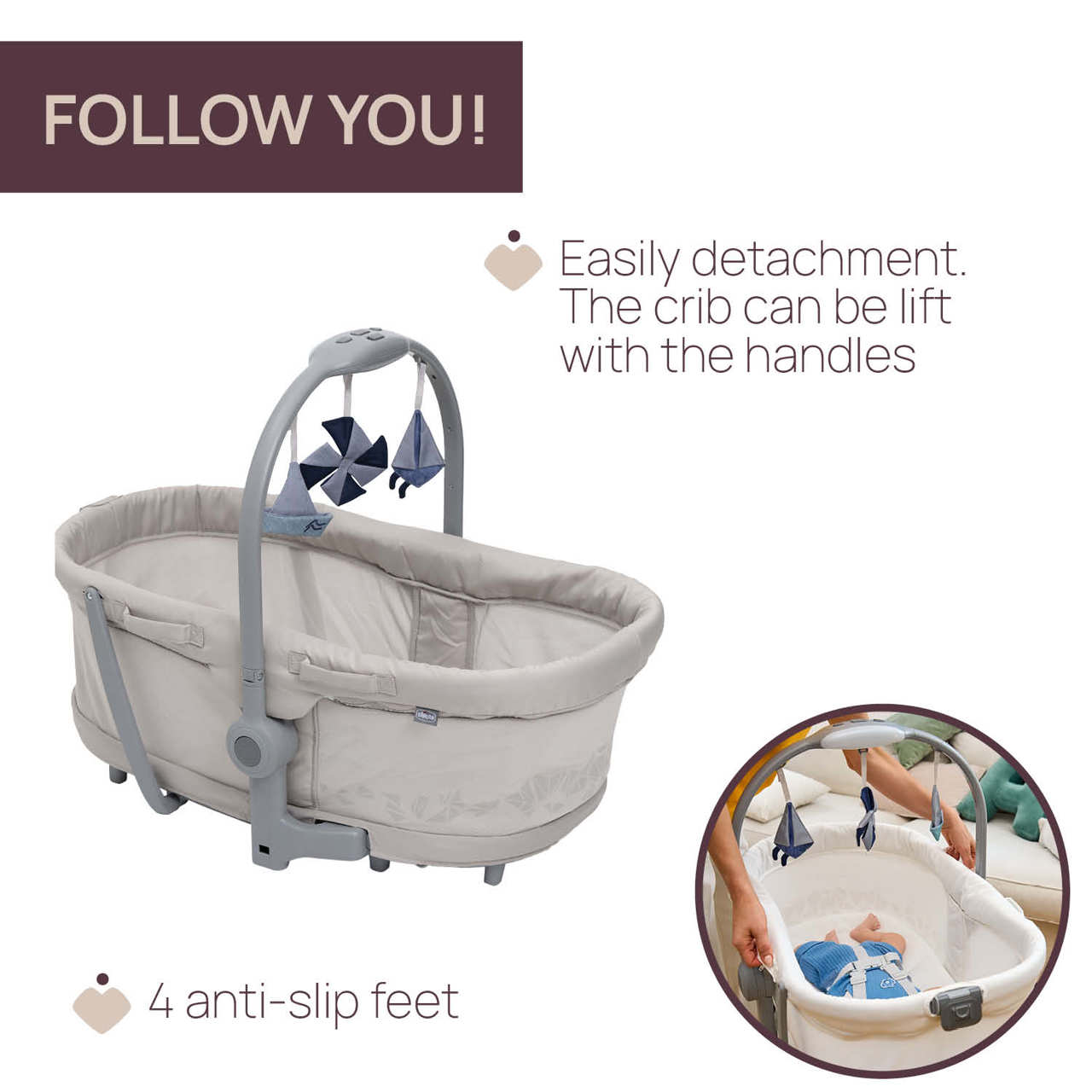 Cosulet multifunctional 5 in 1 Chicco Baby Hug Pro, Beige Latte, 0luni+