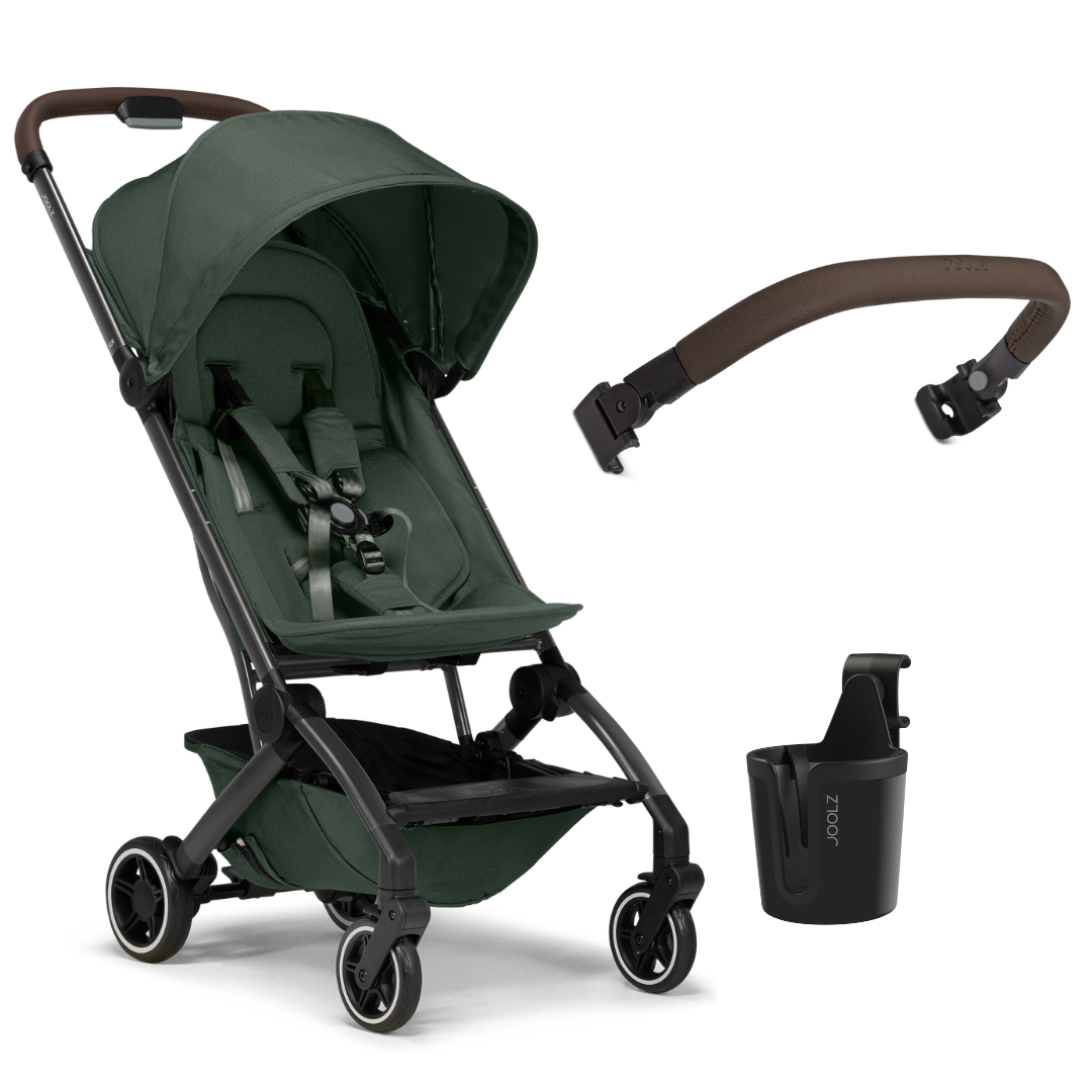 Pachet cărucior Joolz Aer+ cu bară și suport de pahar, Forest green