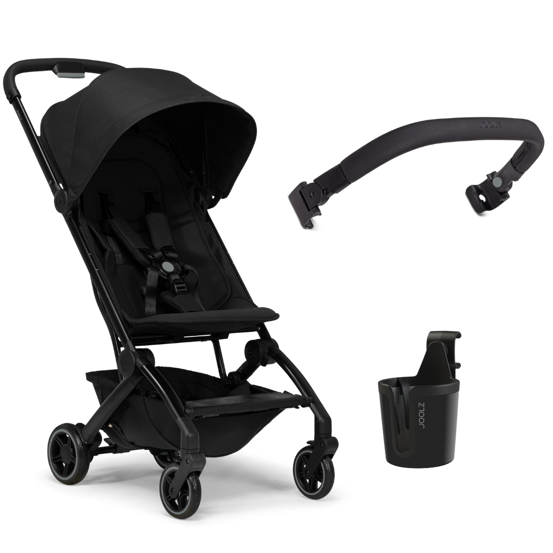 Pachet cărucior Joolz Aer+ cu bară și suport de pahar, Space Black