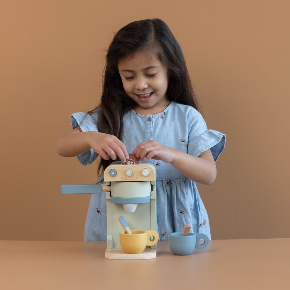 Cafetiera/Espressor de cafea din lemn FSC - Little Dutch LD 7081