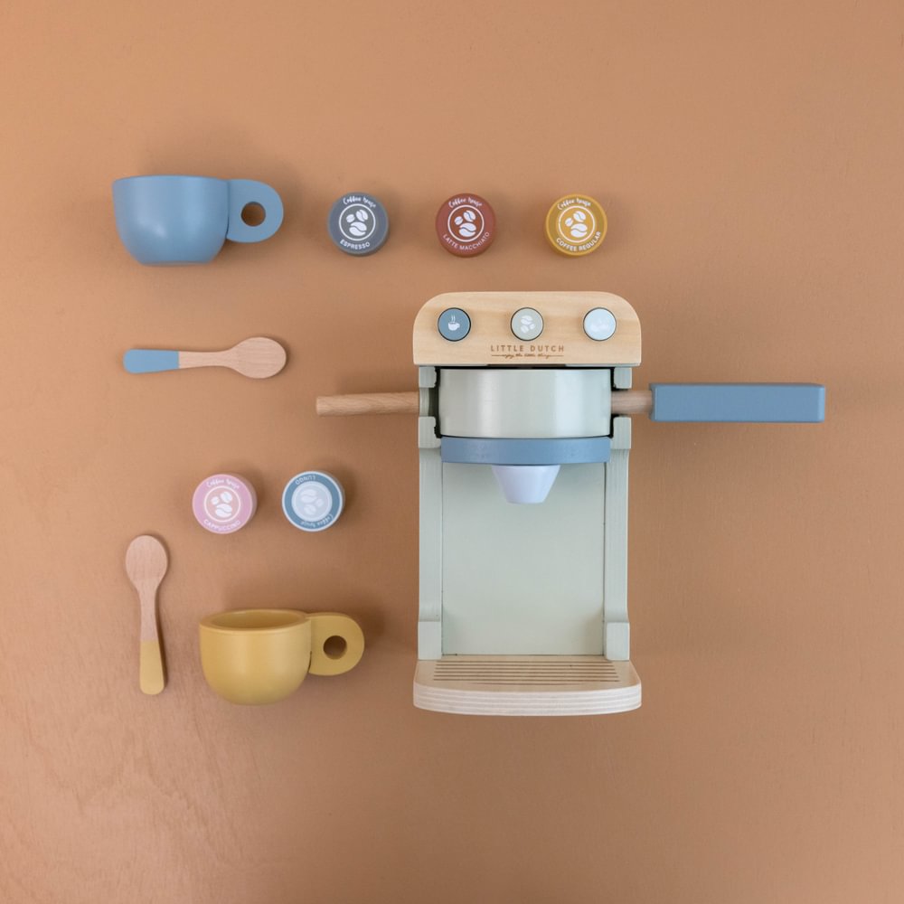 Cafetiera/Espressor de cafea din lemn FSC - Little Dutch LD 7081