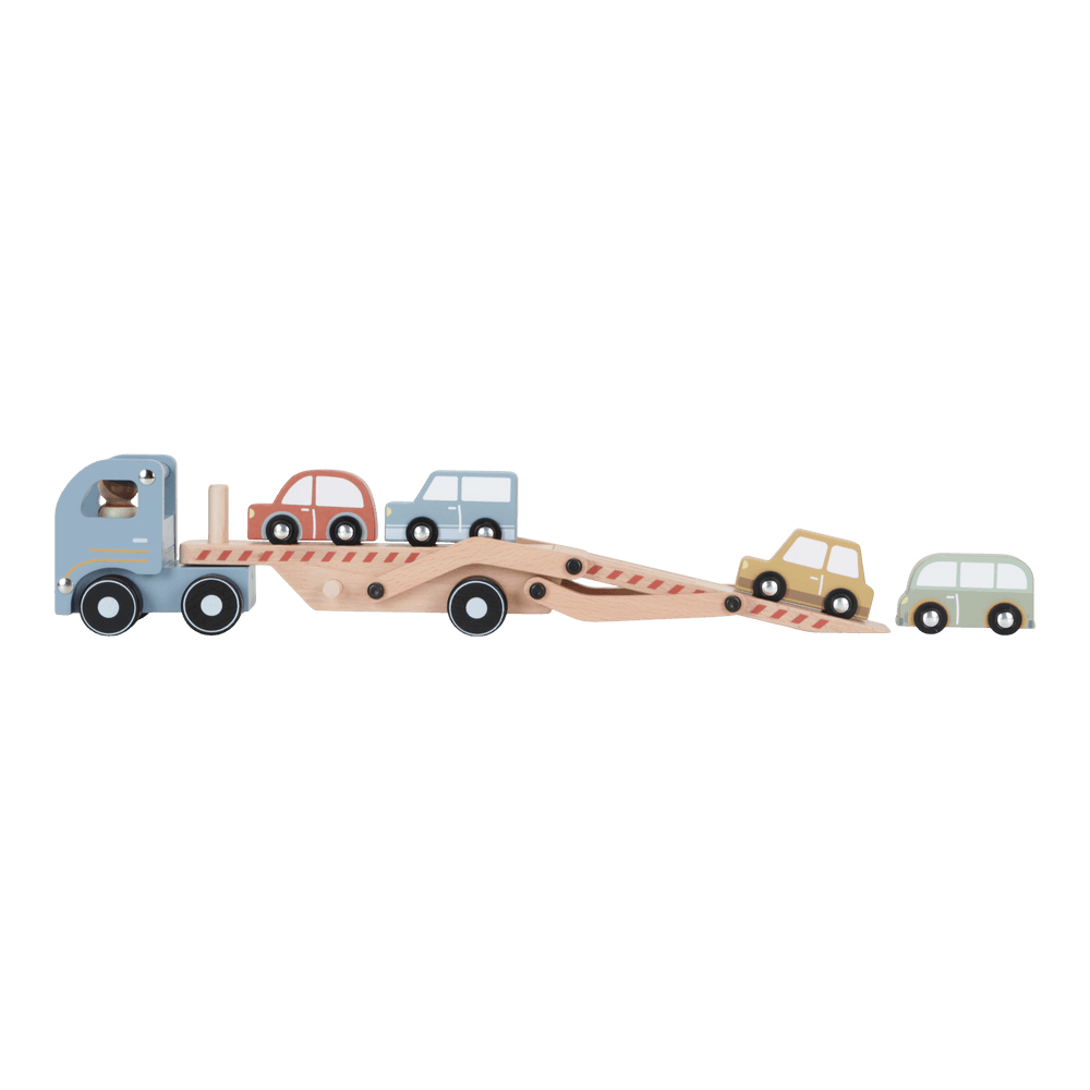 Camion din lemn FSC cu platforma si sofer - Little Dutch 