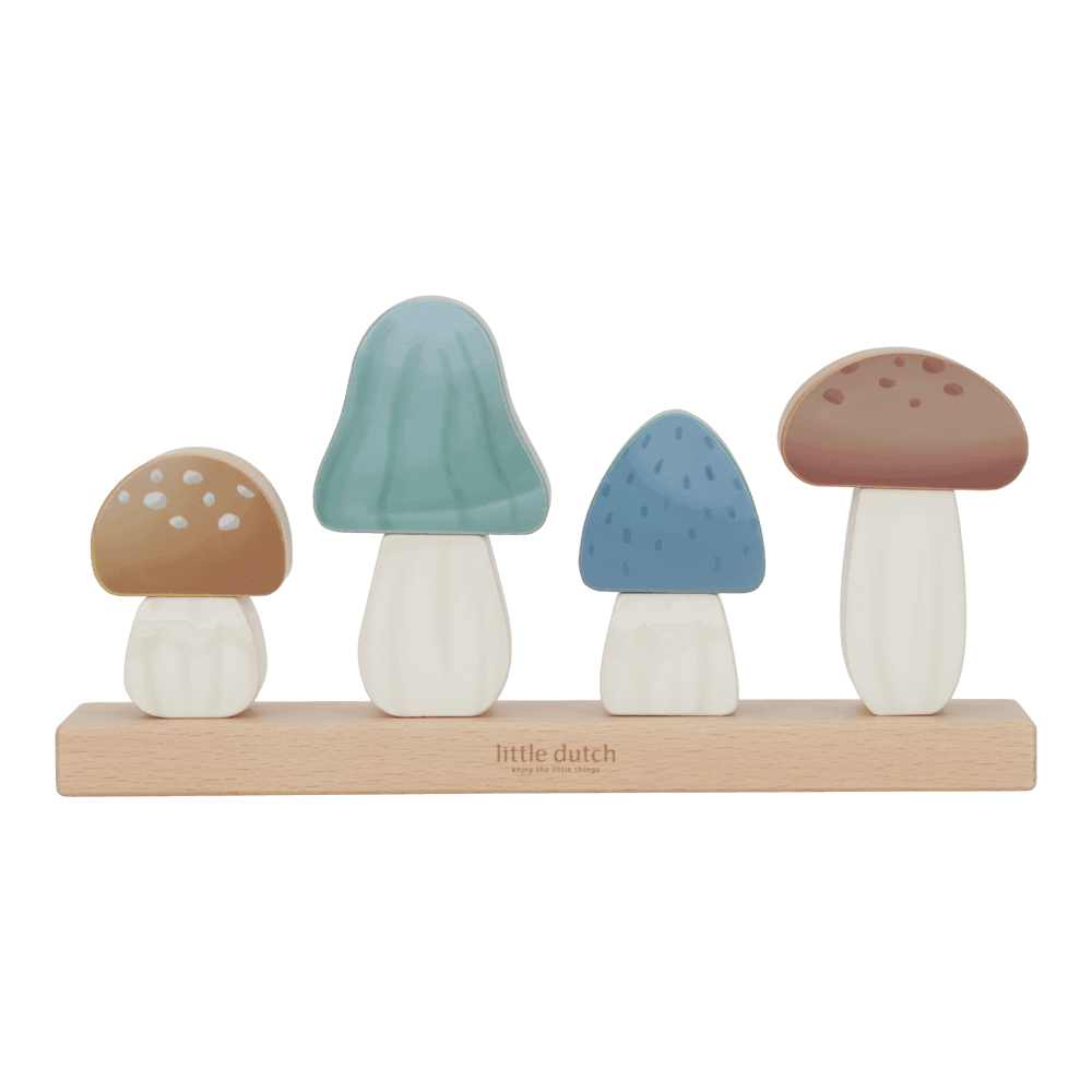 Jucarie din lemn FSC pentru stivuire - Ciupercute - Forest Friends - Little Dutch 