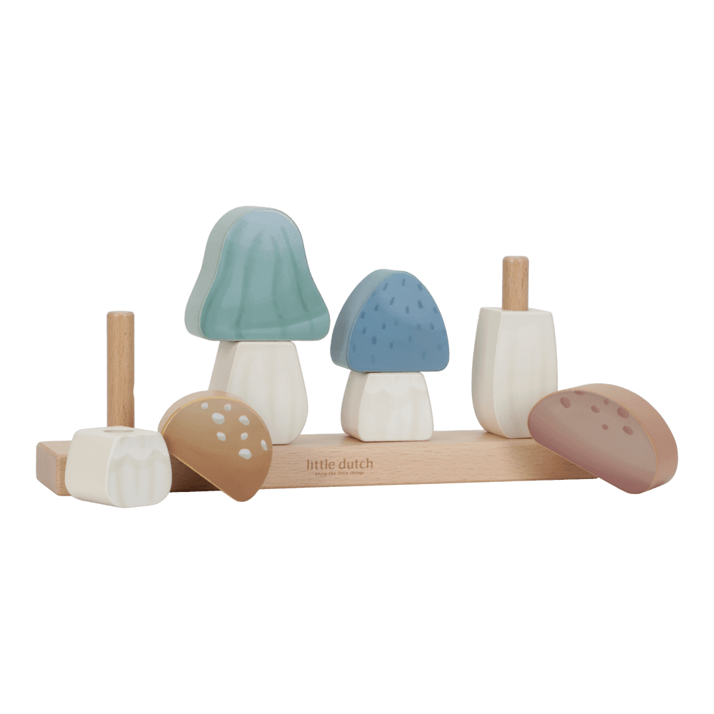 Jucarie din lemn FSC pentru stivuire - Ciupercute - Forest Friends - Little Dutch 