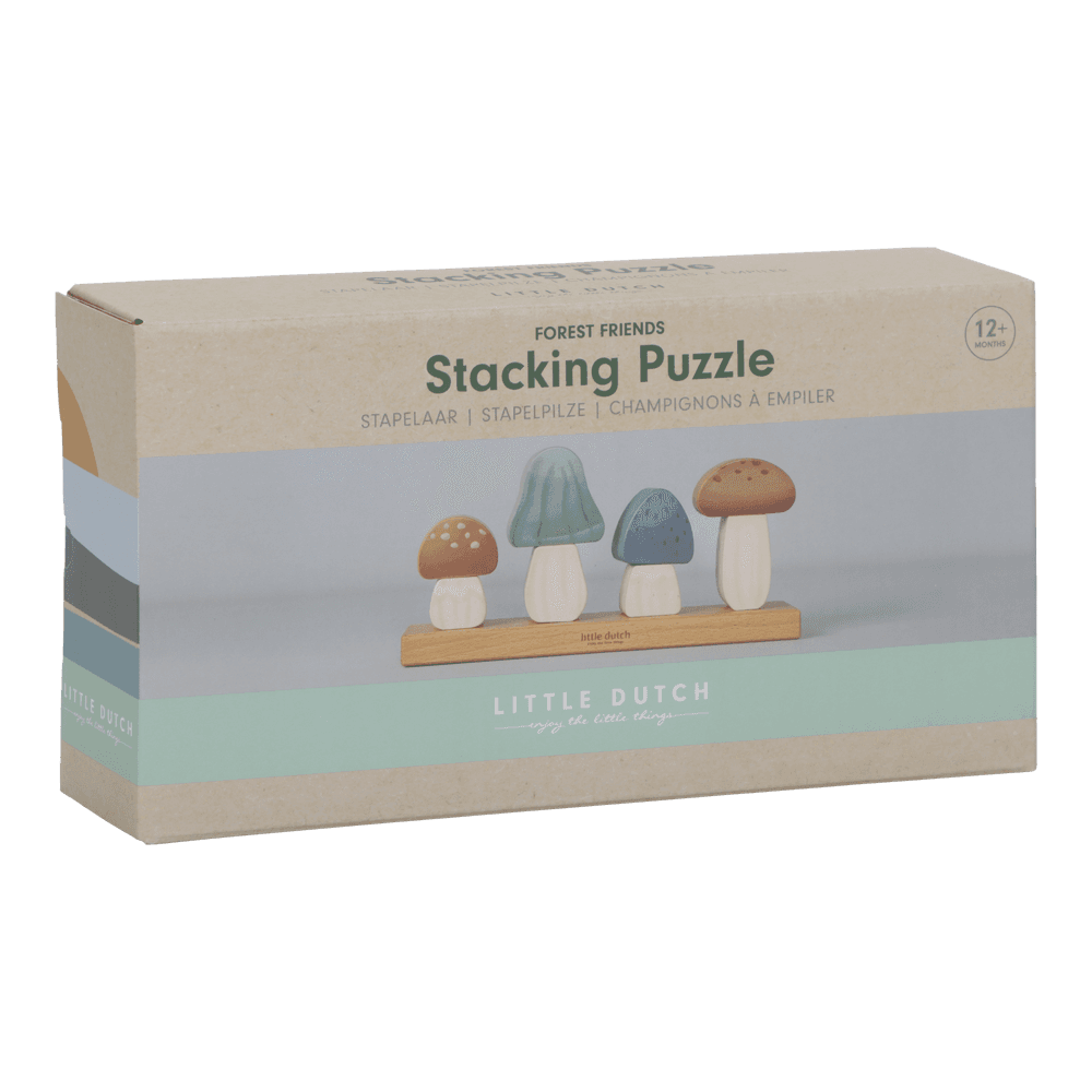 Jucarie din lemn FSC pentru stivuire - Ciupercute - Forest Friends - Little Dutch 