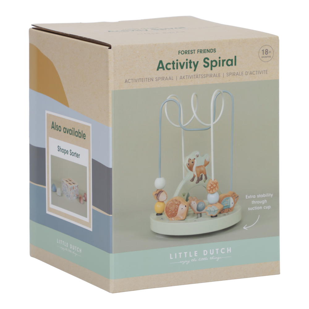 Jucarie din lemn FSC - Spirala cu Activitati Mare - Forest Friends - Little Dutch 