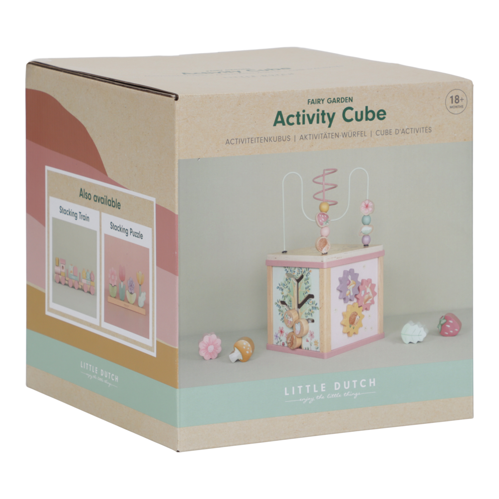 Jucarie din lemn FSC - Cub cu Activitati - Fairy Garden - Little Dutch 