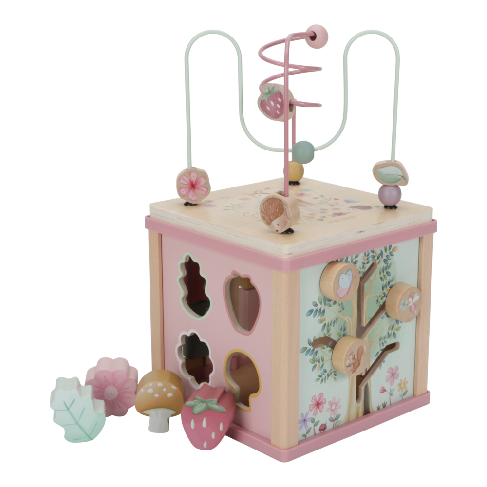 Jucarie din lemn FSC - Cub cu Activitati - Fairy Garden - Little Dutch 
