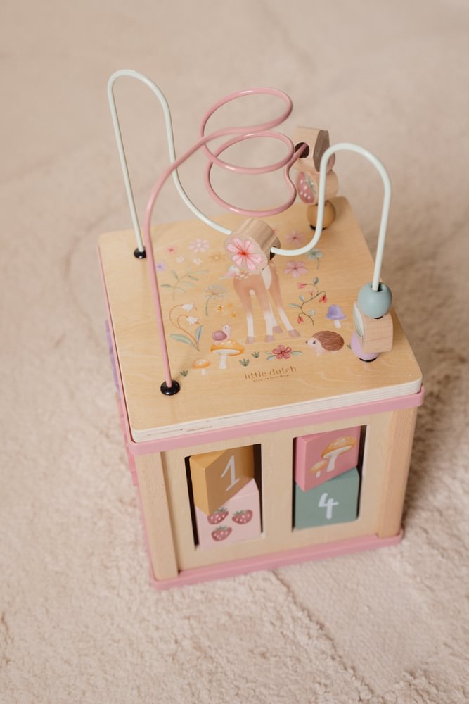 Jucarie din lemn FSC - Cub cu Activitati - Fairy Garden - Little Dutch 