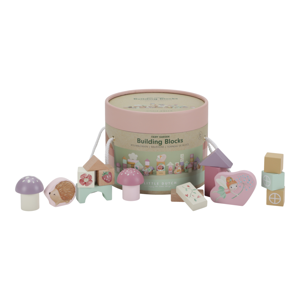 Cuburi de constructie din lemn FSC - Fairy Garden - Little Dutch 