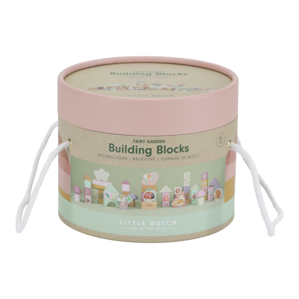 Cuburi de constructie din lemn FSC - Fairy Garden - Little Dutch 